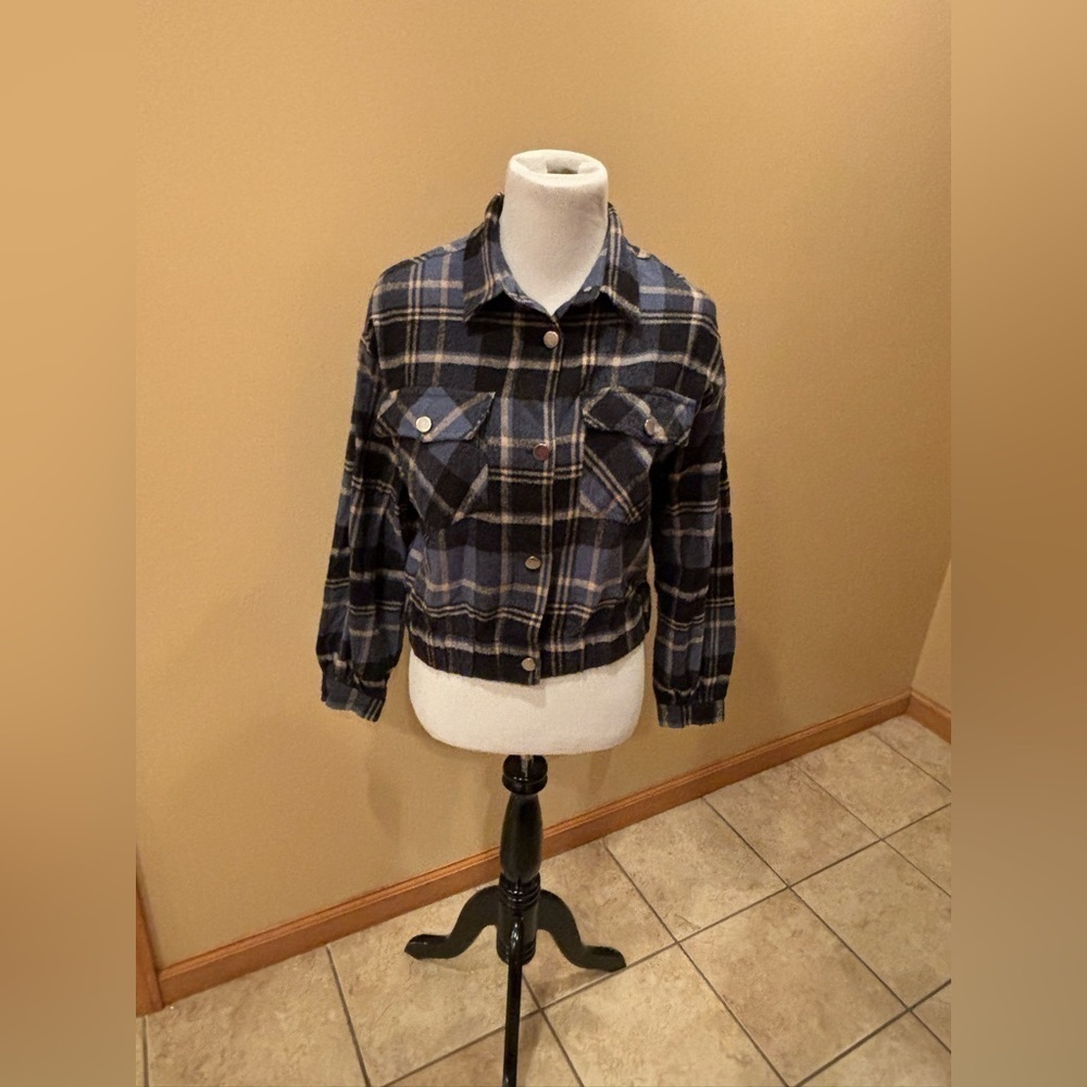 Jolie & Joy Juniors Plaid Jacket Size Large